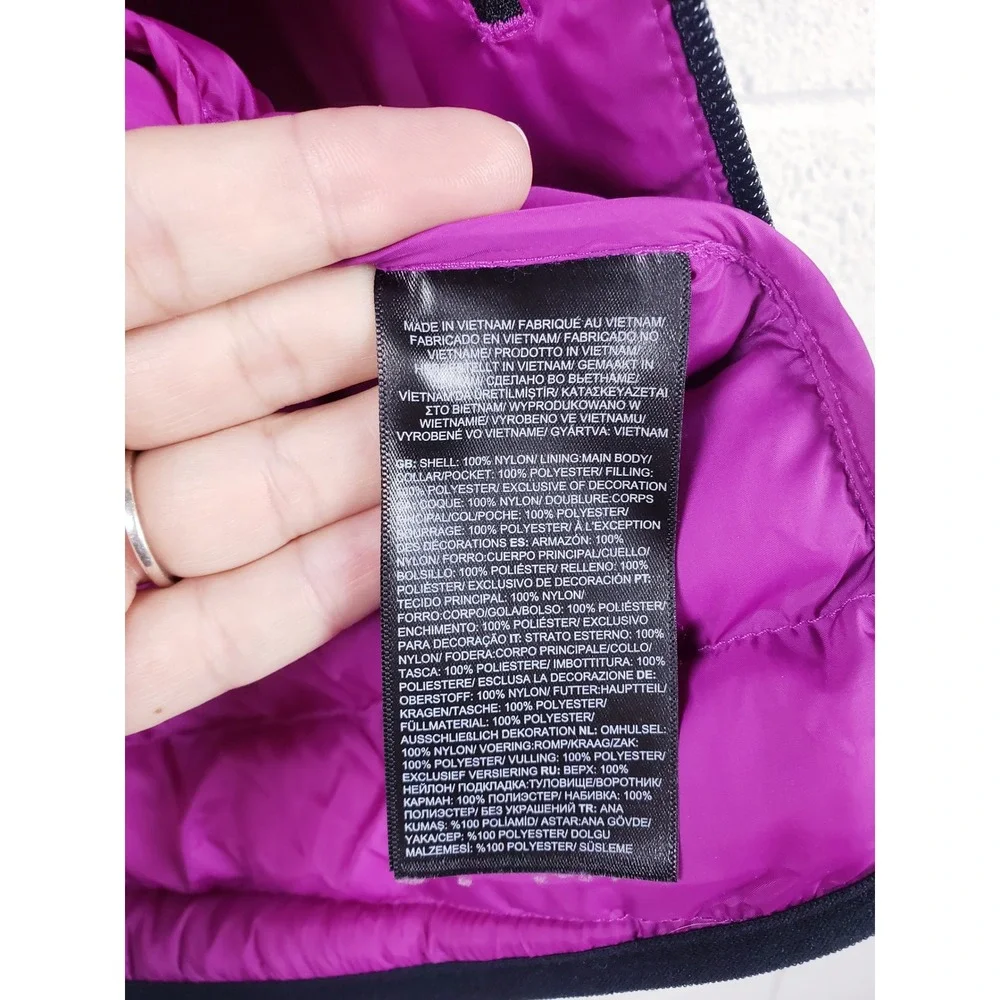 The North Face Aconcagua 3 Down Vest Purple Quilted Puffer Medium - Picture 9 of 10